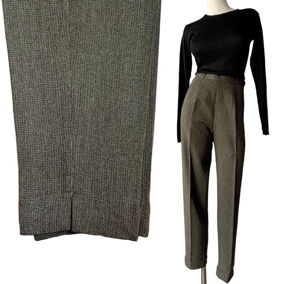 French designer Cinoche high-waisted split hem pleated trousers FR 38_US 4 - Picture 2 of 11